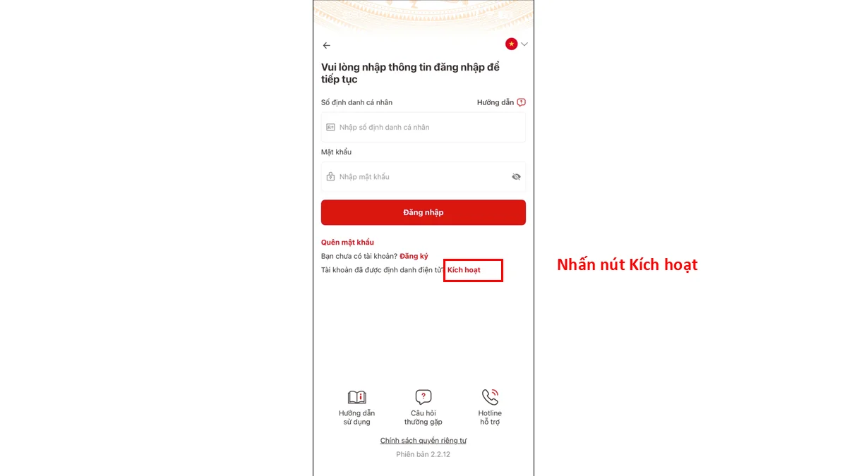 Nhấn nút Kích hoạt