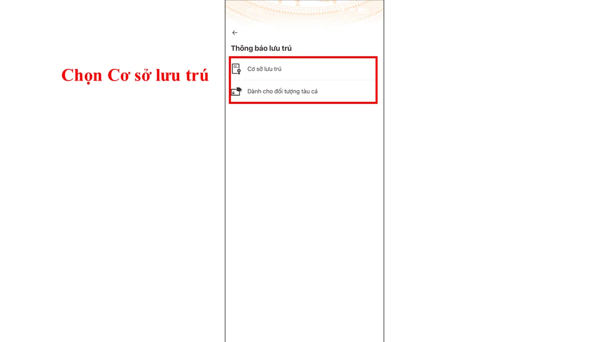Chọn Cơ sở lưu trú