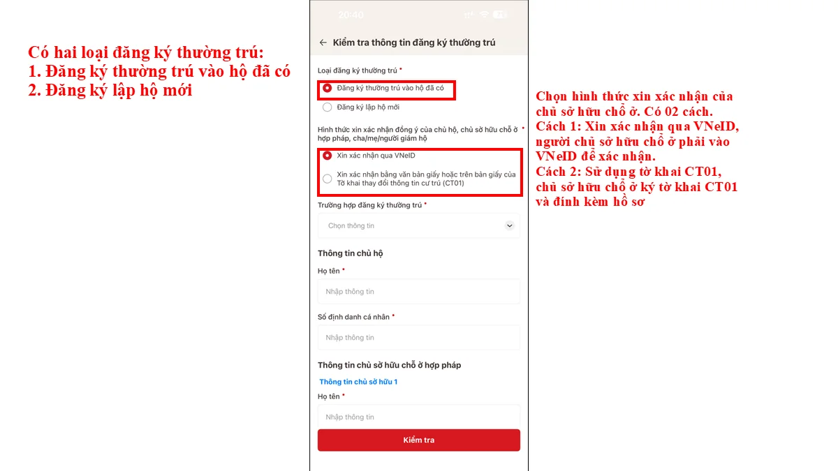 Có hai loại đăng ký thường trú: 1. Đăng ký thường trú vào hộ đã có 2. Đăng ký lập hộ mới