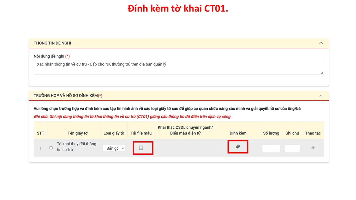 Đính kèm tờ khai CT01.